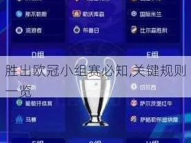欧冠小组赛前几名出线？一文讲透晋级规则与战略博弈